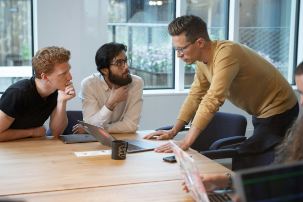 Man discussing a problem at a conference table