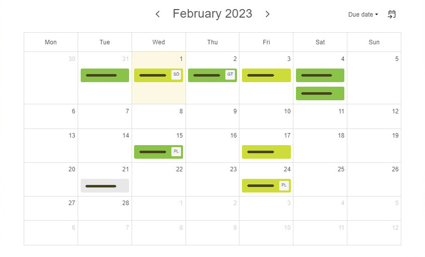 Calendar view in Kanban Tool Calendar view in Kanban Tool