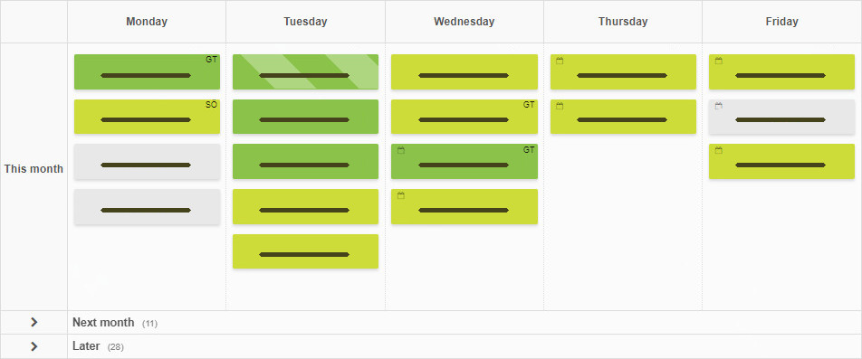 Using Kanban as a calendar Kanban as a calendar