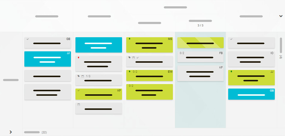 Visual management board example - a Kanban Tool board with swimlanes and WIP limits