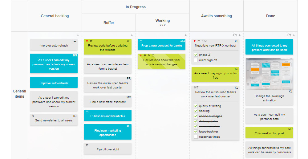 A simple Kanban Tool board