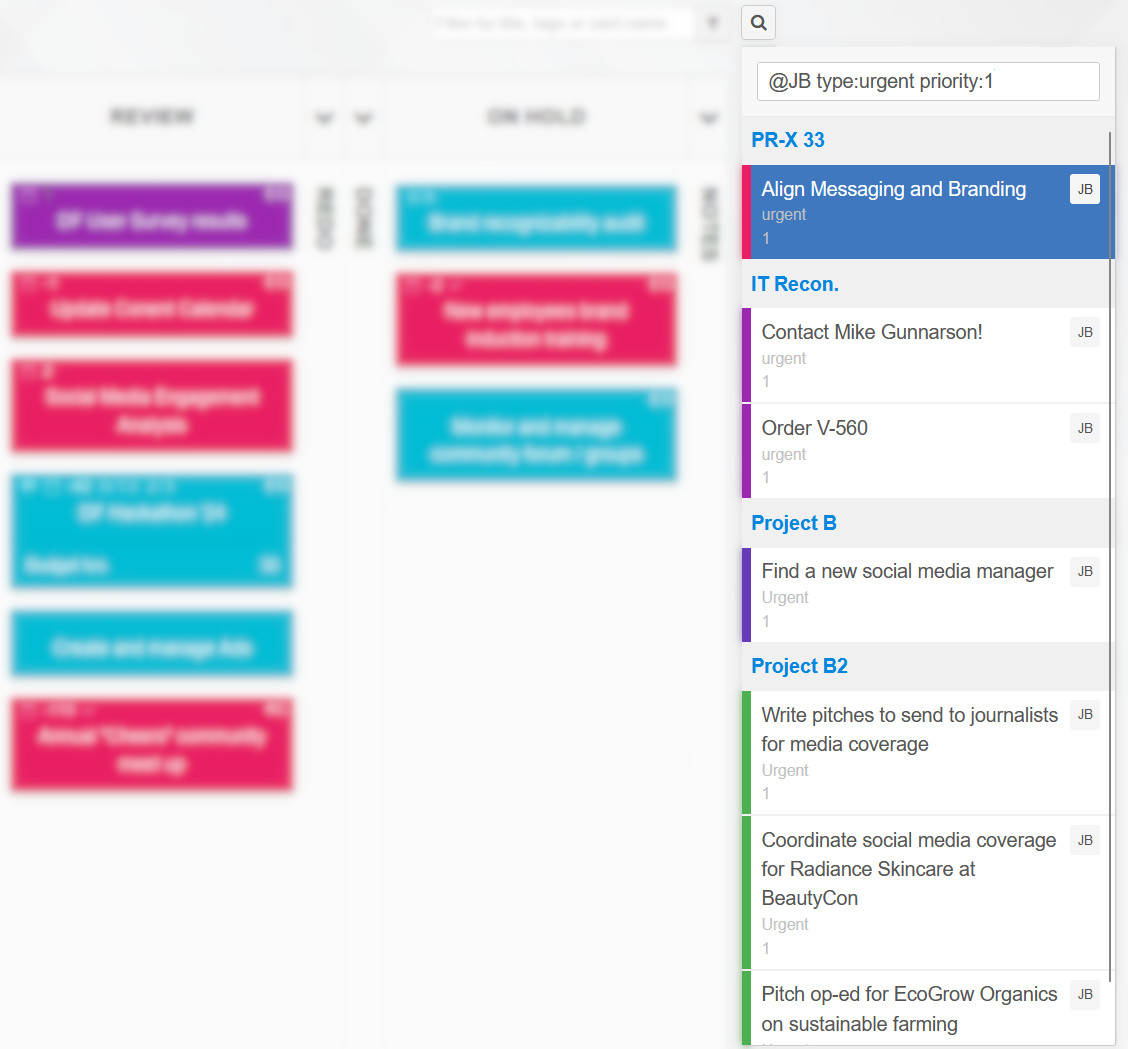 Kanban Tool all-boards search by multiple criteria