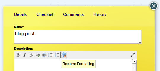 Remove formatting from kanban card description