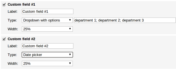 Kanban card template custom field type