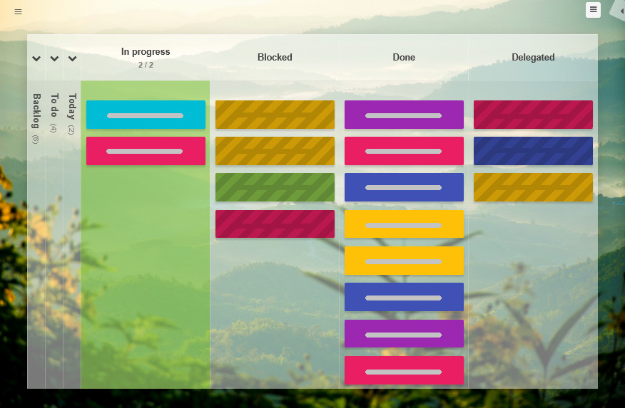 A Kanban board with distinct Blocked an Delegated columns