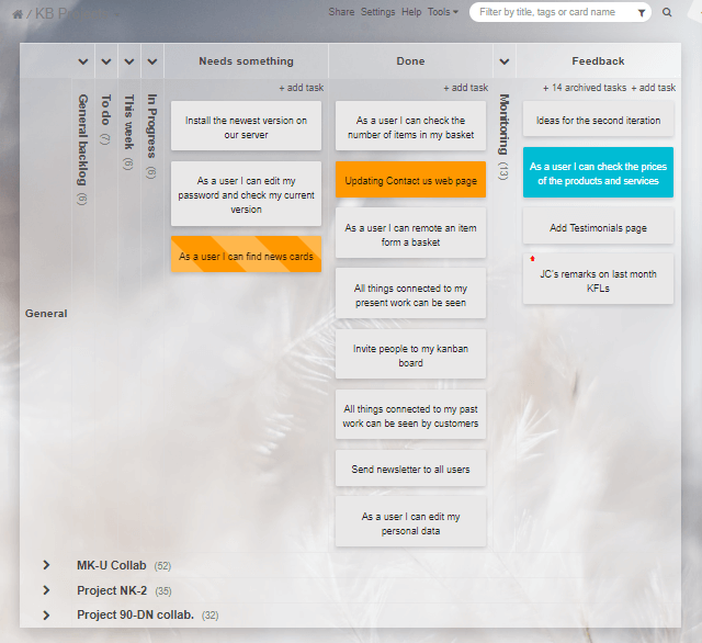 Feedback management with Kanban Tool