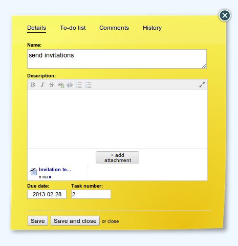 Online Kanban Card for organizing business meeting