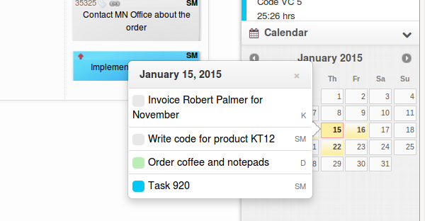 Kanban Tool calendar