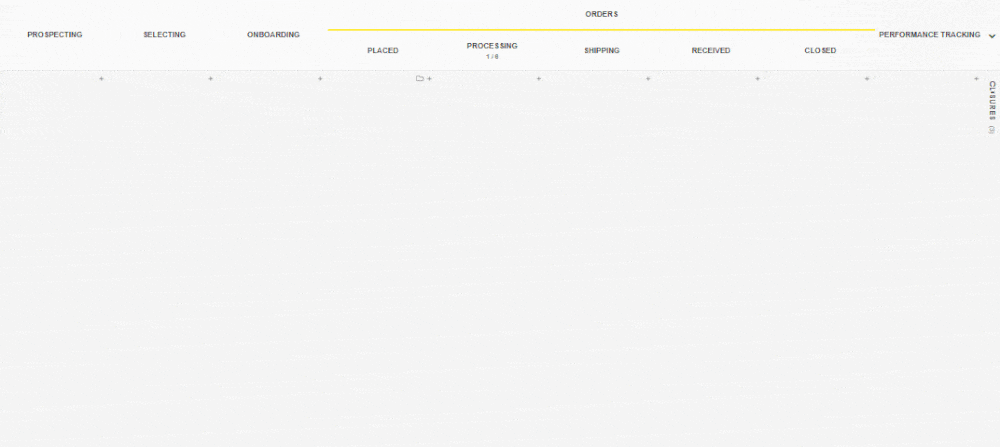 A custom Kanban Tool process board for vendor and supplier management