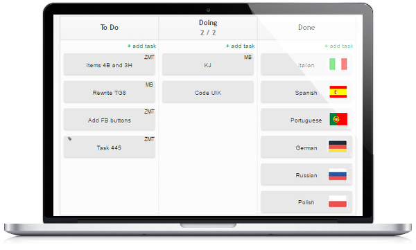 Kanban Tool Now Available in 7 Languages