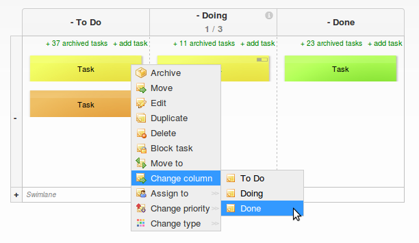 Kanban Tool Script - Task done