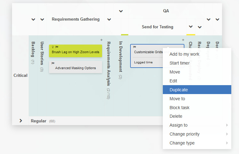 Cloning a Kanban Tool task