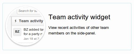 Team activity widget