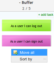 Missing menu in Kanban Tool