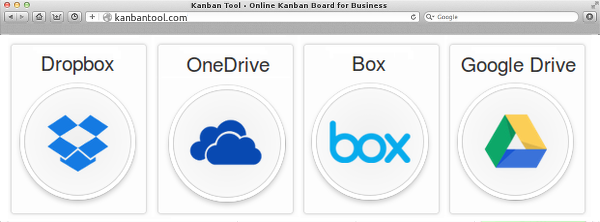 kanban tool google drive dropbox onedrive box integration