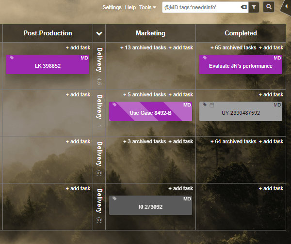 Tracking One's Productivity with Kanban - Filter & Search