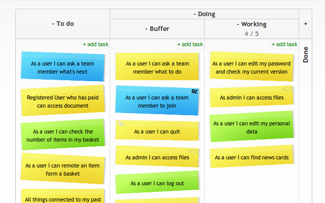 Kanban card tilt