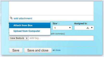 Attach files from Box to Kanban Tool