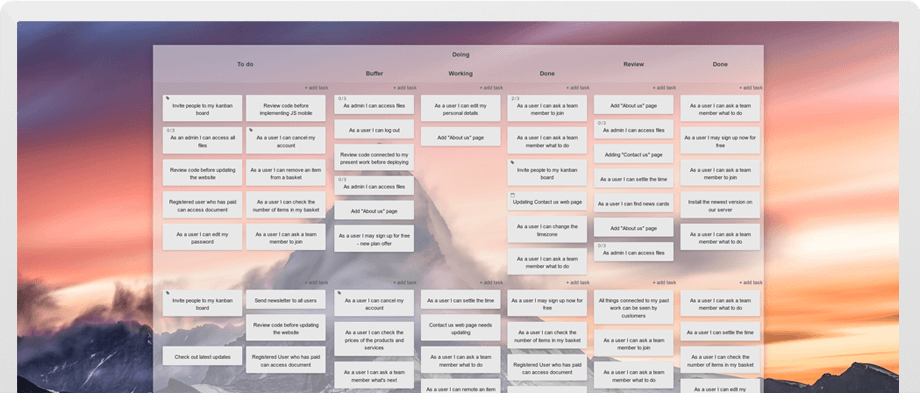 Visual Teamwork Kanban Project Management Board