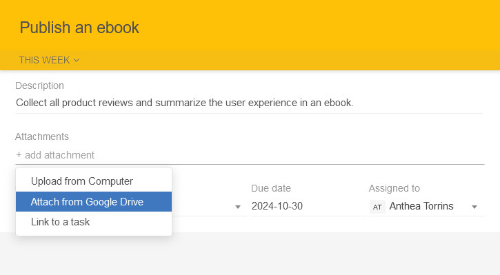 Google Drive integration card view