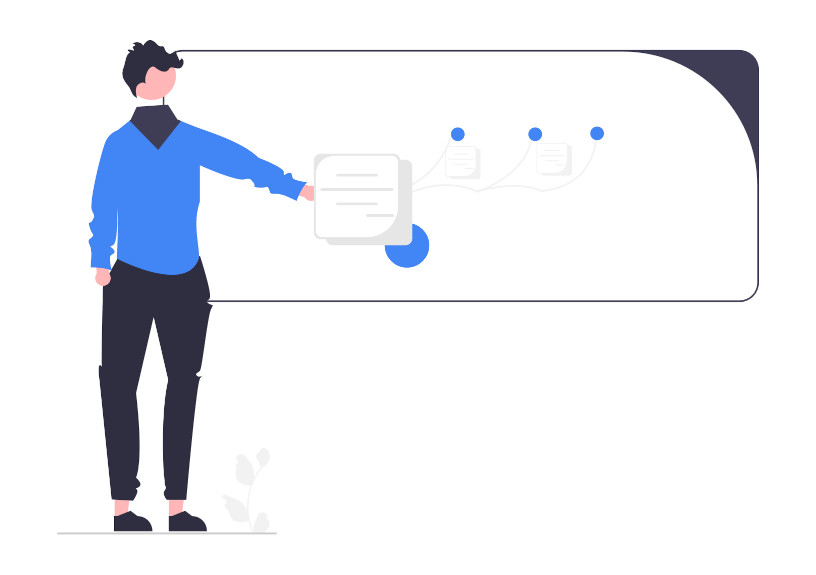 A man points to a visual process graph on a whiteboard