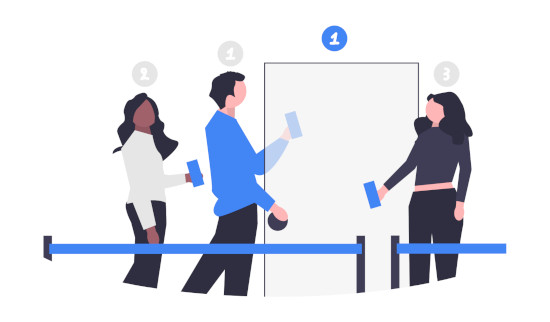 People waiting in a queue