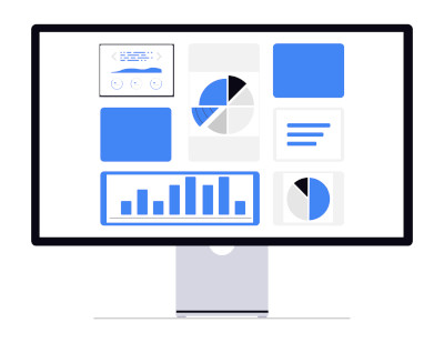 Real-time visibility into process metrics Various process performance graphs on a PC screen