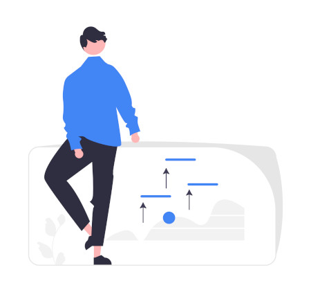 Man presents a graph of cycle time fluctuations over time