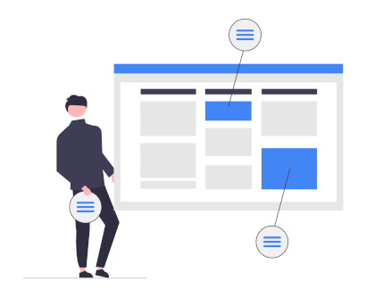 Visual signals - the language of Kanban A man stands next to a large visual Kanban board