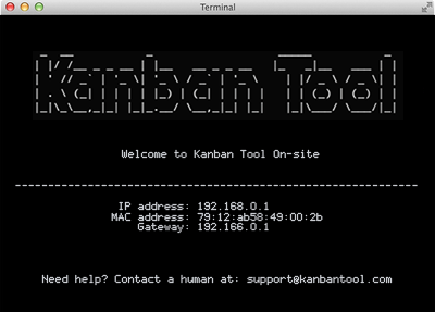 Kanban Tool On-Site - terminal