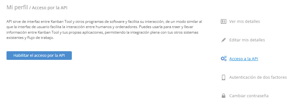 Habilitar el acceso a la API