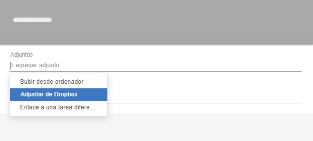 Archivos adjuntos de almacenamiento en Dropbox