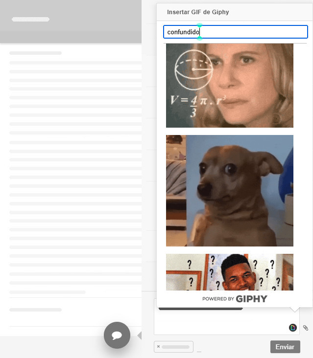 Buscar en el selector de GIF integrado en los comentarios