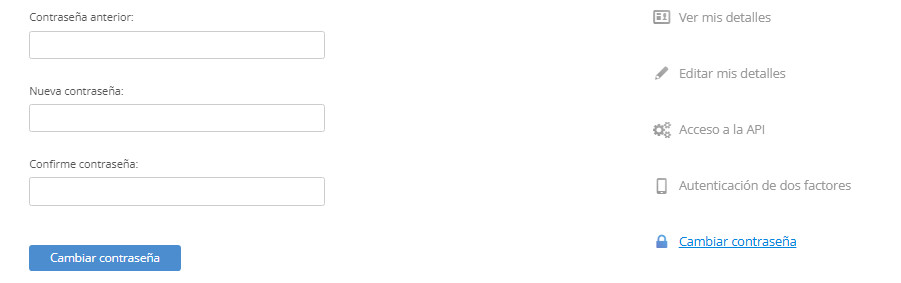 Cambiar contraseña desde Mi perfil Cambiar contraseña desde Mi perfil