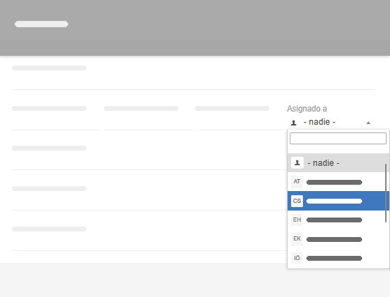 Campo asignado a en la tarea