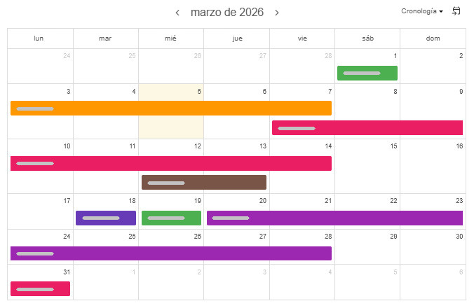 Cómo puedo visualizar el cronograma de mi proyecto - vista de calendario