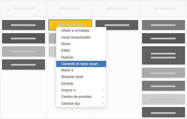 Configuración de la periodicidad de una tarea