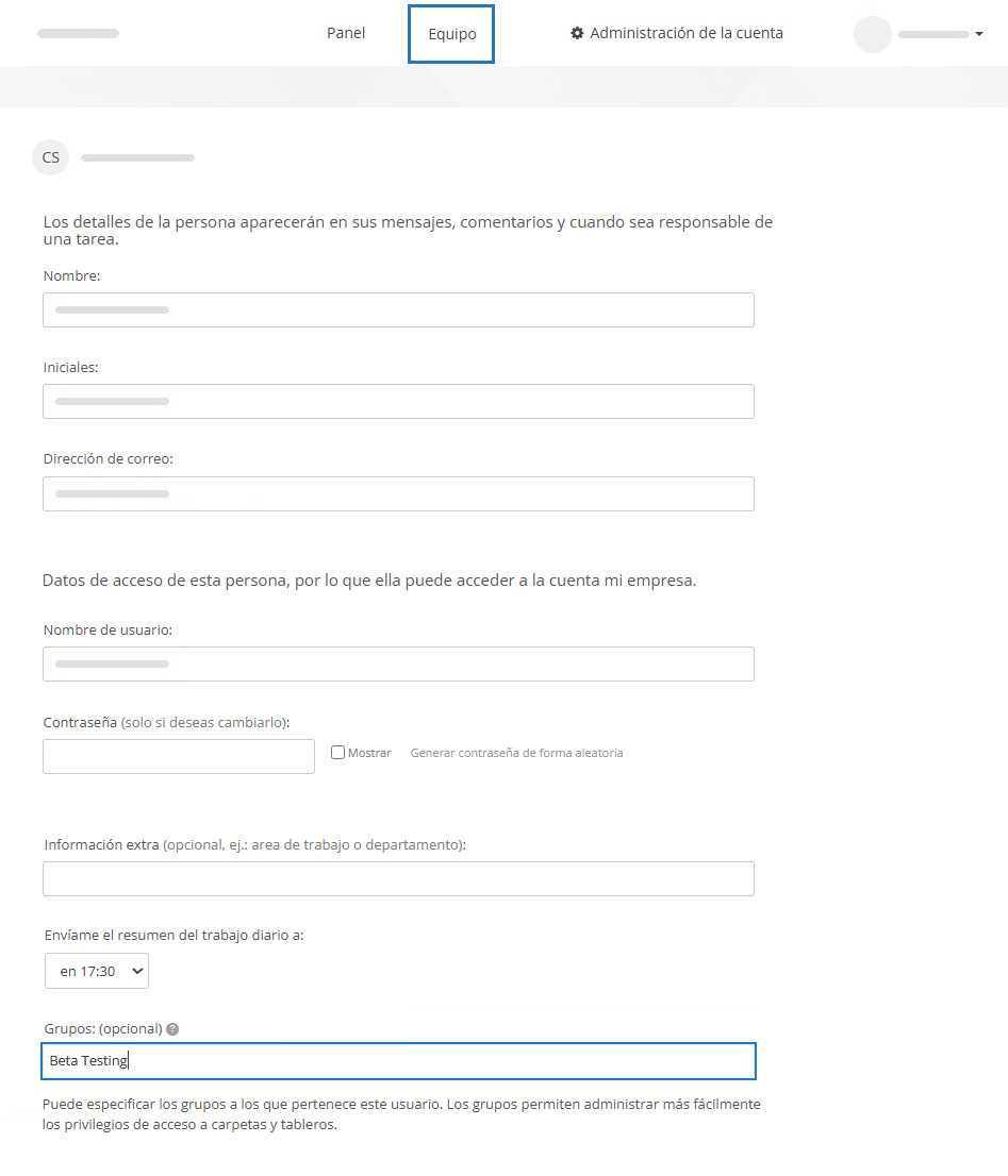Crear un nuevo grupo de usuarios Crear un nuevo grupo de usuarios