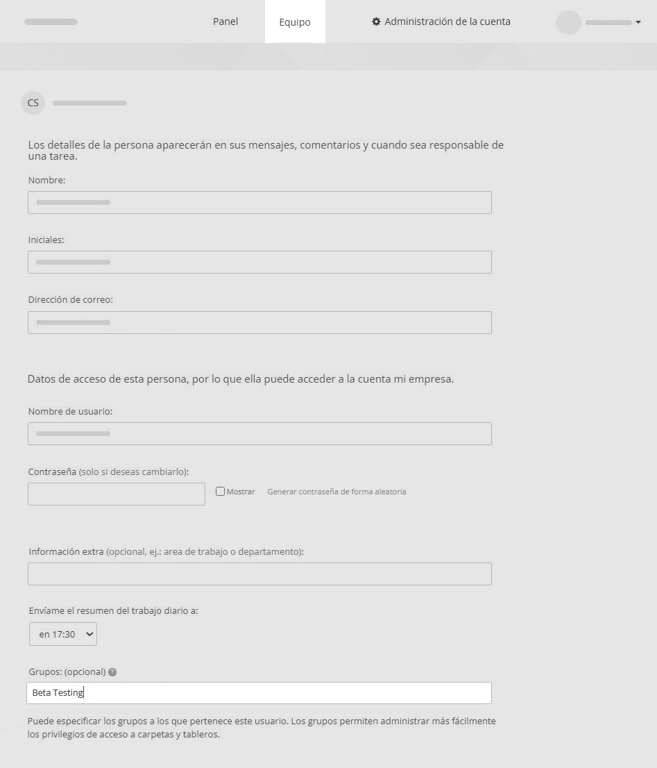 Crear un nuevo grupo de usuarios