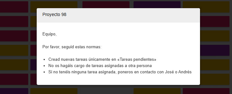 Descripción del Tablero - ejemplo