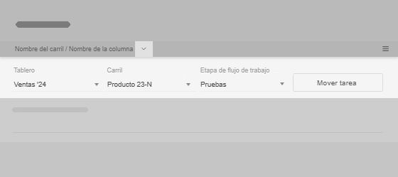 Menú de ubicación de tarea