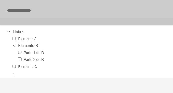 Ejemplo de elementos de lista de varios niveles