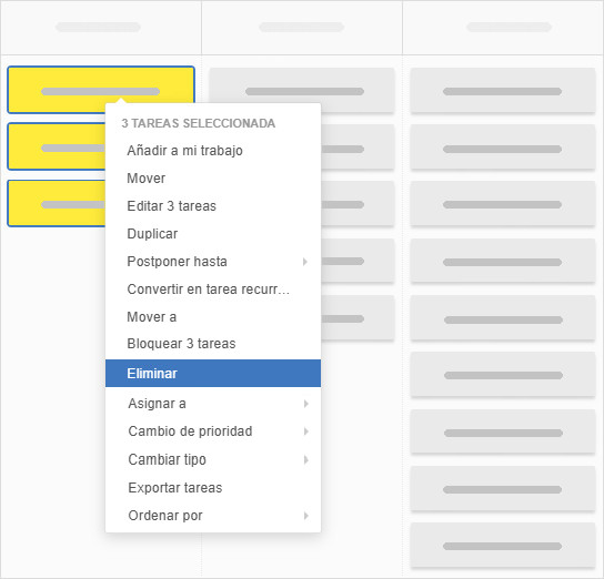 Eliminar todas las tareas con selección múltiple