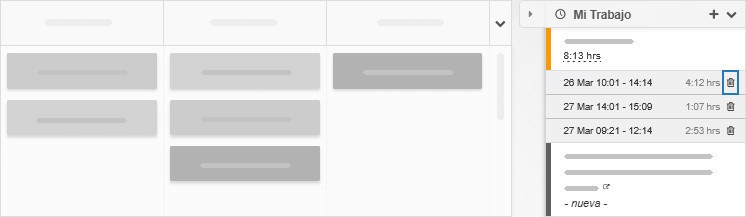 Eliminar un registro de tiempo Eliminar un registro de tiempo