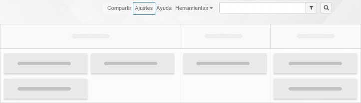Enlace de ajustes en la vista del tablero Ubicación de ajustes del tablero