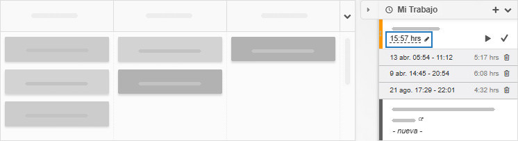 Mostrar entradas de tiempo para el total del cronómetro Mostrar entradas de tiempo para el total del cronómetro