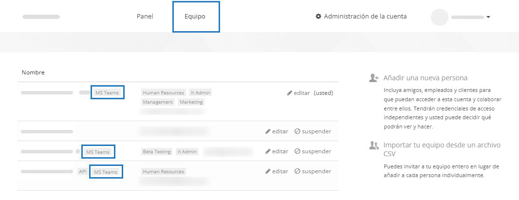 Identificar usuarios integrados en MS-Teams