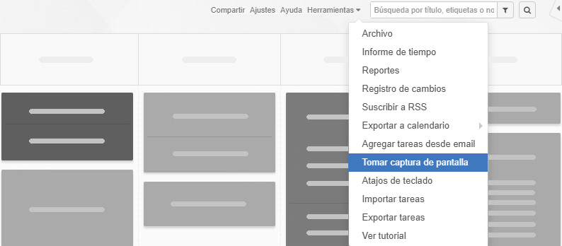 Imprimir un tablero Kanban mediante una captura de pantalla