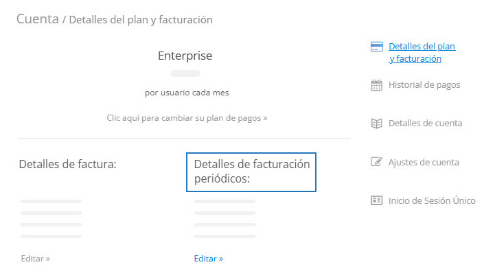 Actualización de los datos de la tarjeta de crédito en una suscripción a Kanban Tool