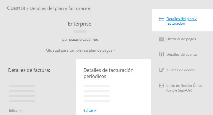 Actualización de los datos de la tarjeta de crédito en una suscripción a Kanban Tool